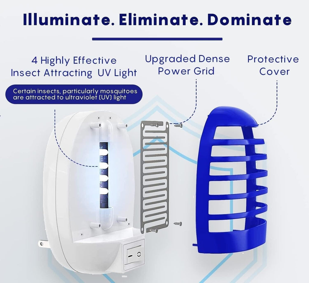 Indoor Plug-in Bug Zapper | UV Light Attraction, Safe for Kids & Pets | Ideal for Living Rooms, Bedrooms & Kitchens