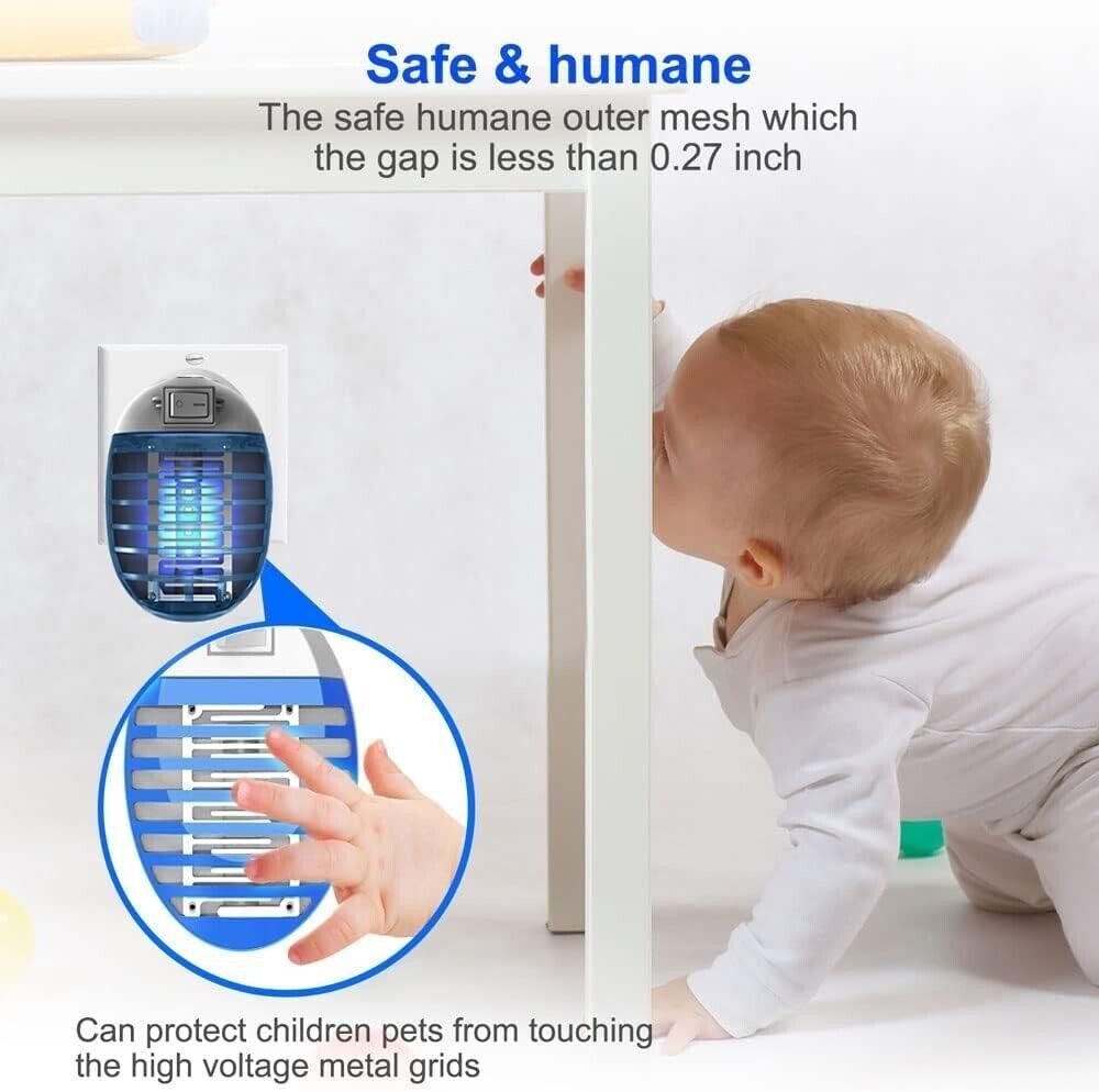 Indoor Plug-in Bug Zapper | UV Light Attraction, Safe for Kids & Pets | Ideal for Living Rooms, Bedrooms & Kitchens