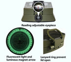 Military Lensatic Sighting Compass with Metal Construction & Carrying Pouch for Outdoor Navigation & Hiking