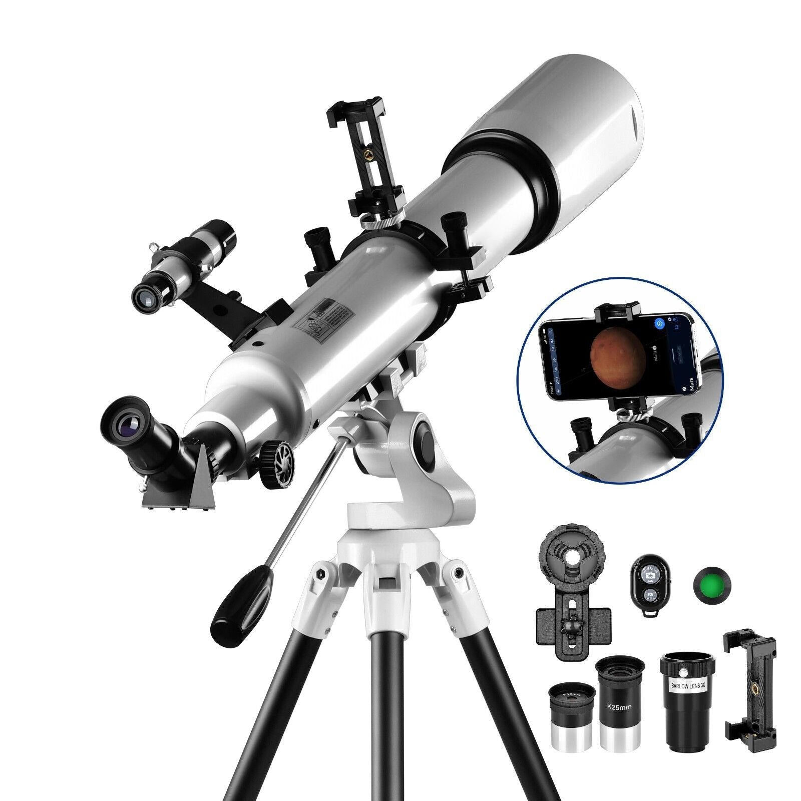Professional Telescope 210X | 80mm Aperture, Star Tracking App & Adjustable Tripod for Beginners and Stargazing Enthusiasts