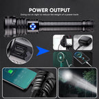 High Lumen LED Tactical Flashlight - USB Rechargeable, Ultra-Bright & Durable for Outdoor Adventures