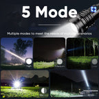 High-Power 99000LM XHP90 USB Rechargeable LED Flashlight for Outdoor, Camping, and Emergency Use