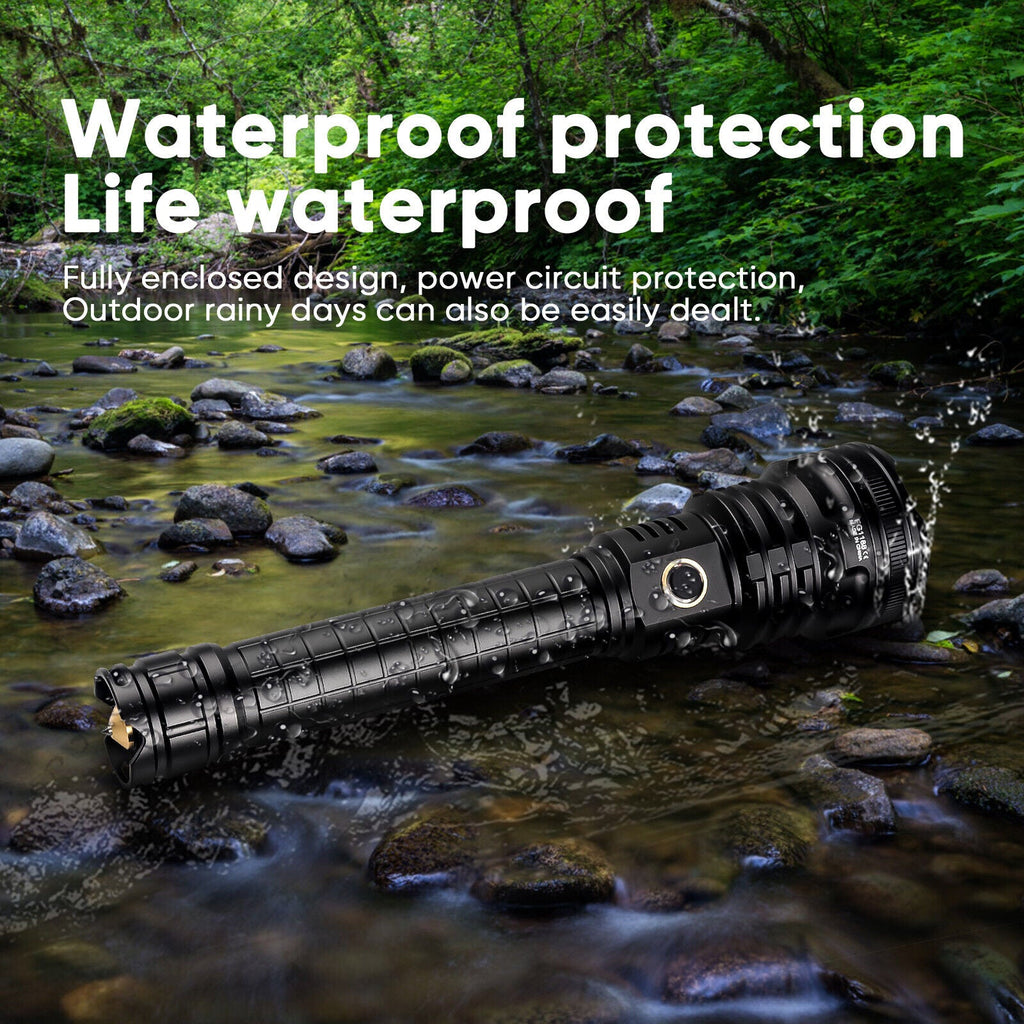 High Lumen LED Tactical Flashlight - USB Rechargeable, Ultra-Bright & Durable for Outdoor Adventures