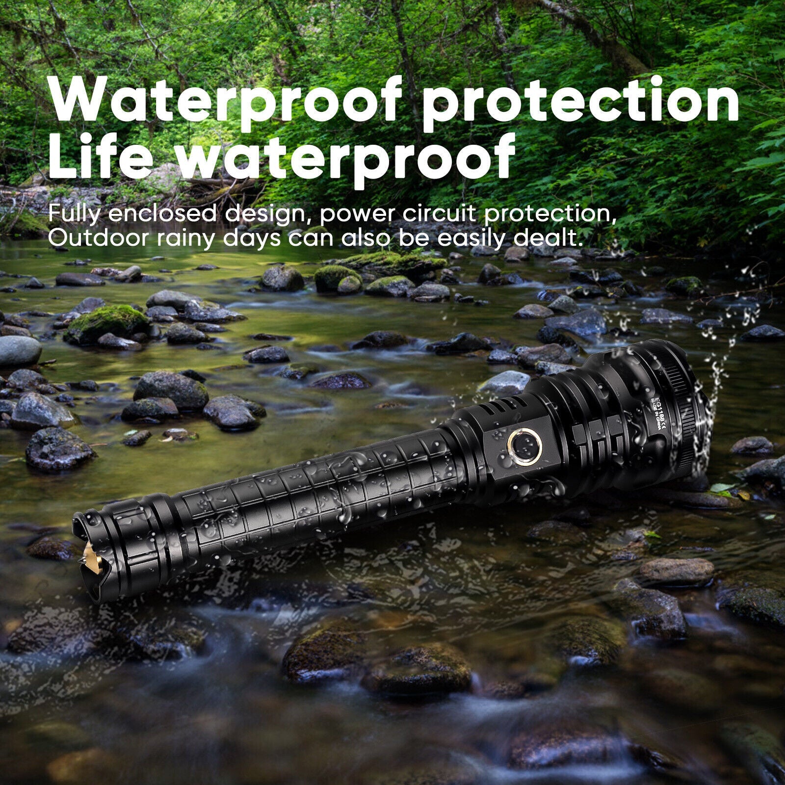 High Lumen LED Tactical Flashlight - USB Rechargeable, Ultra-Bright & Durable for Outdoor Adventures