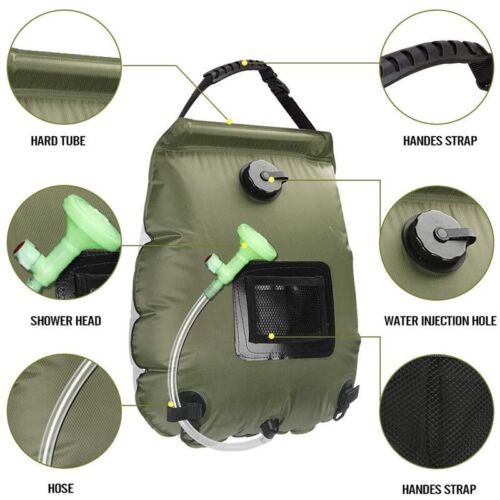 Portable Solar Shower Bag - Outdoor Camping Heating Shower for Hiking, Beach, and Travel Use