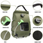 Portable Solar Shower Bag - Outdoor Camping Heating Shower for Hiking, Beach, and Travel Use