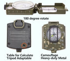 Military Lensatic Sighting Compass with Metal Construction & Carrying Pouch for Outdoor Navigation & Hiking
