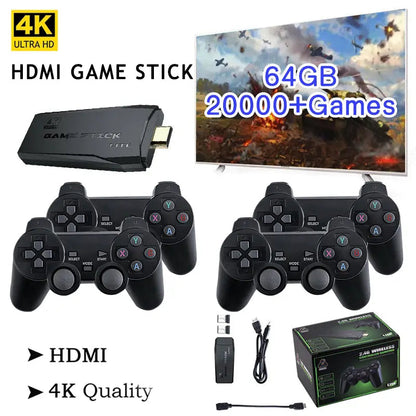 4K HDMI Retro Gaming Stick – 64GB Console with Over 20,000 Classic Retro Games