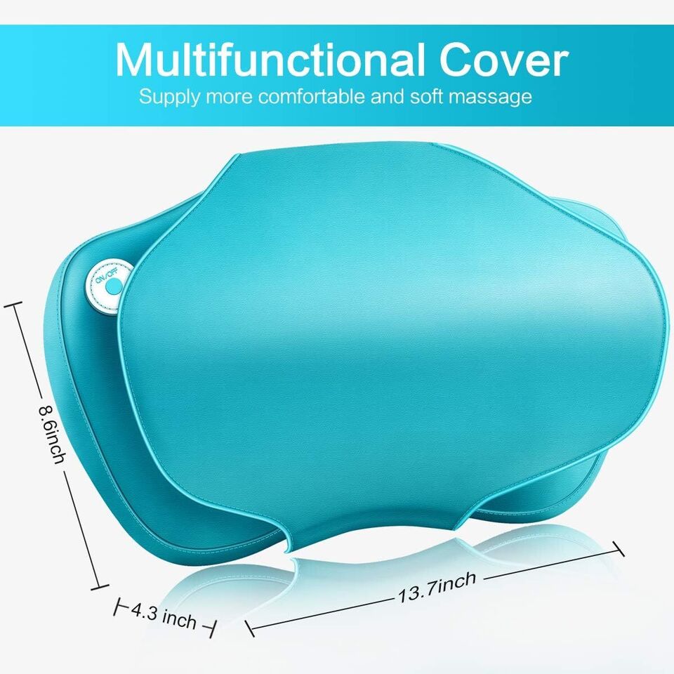 Shiatsu Massage Pillow | 8 Deep-Kneading Nodes with Infrared Heat for Neck, Shoulder & Back Pain Relief