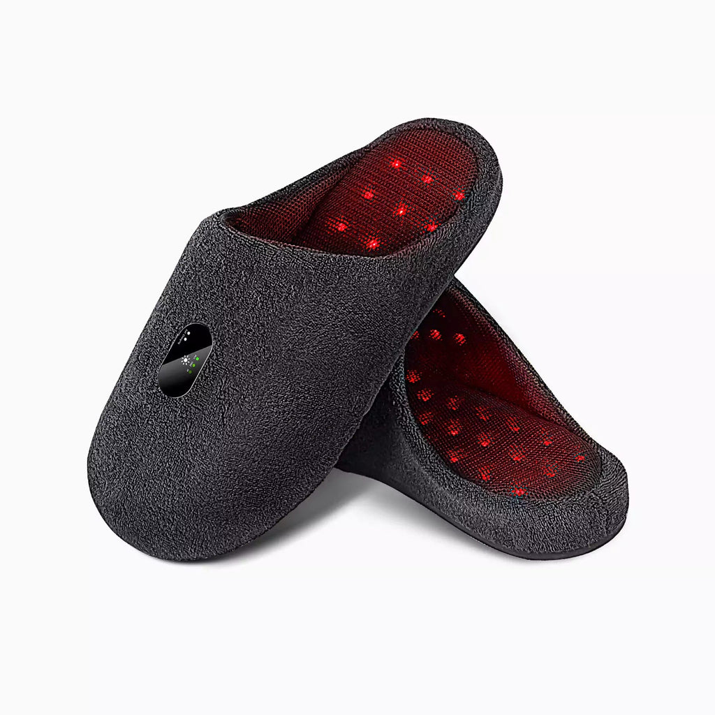 Red Sensitive Foot Red Light Therapy Massage Slippers | Plantar Pain Relief & Foot Recove ...