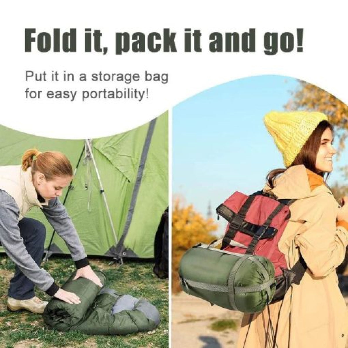 Ultra Lightweight & Portable Sleeping Bag – Ideal for Camping, Hiking & Outdoor Adventures | Compact Sleeping Pad