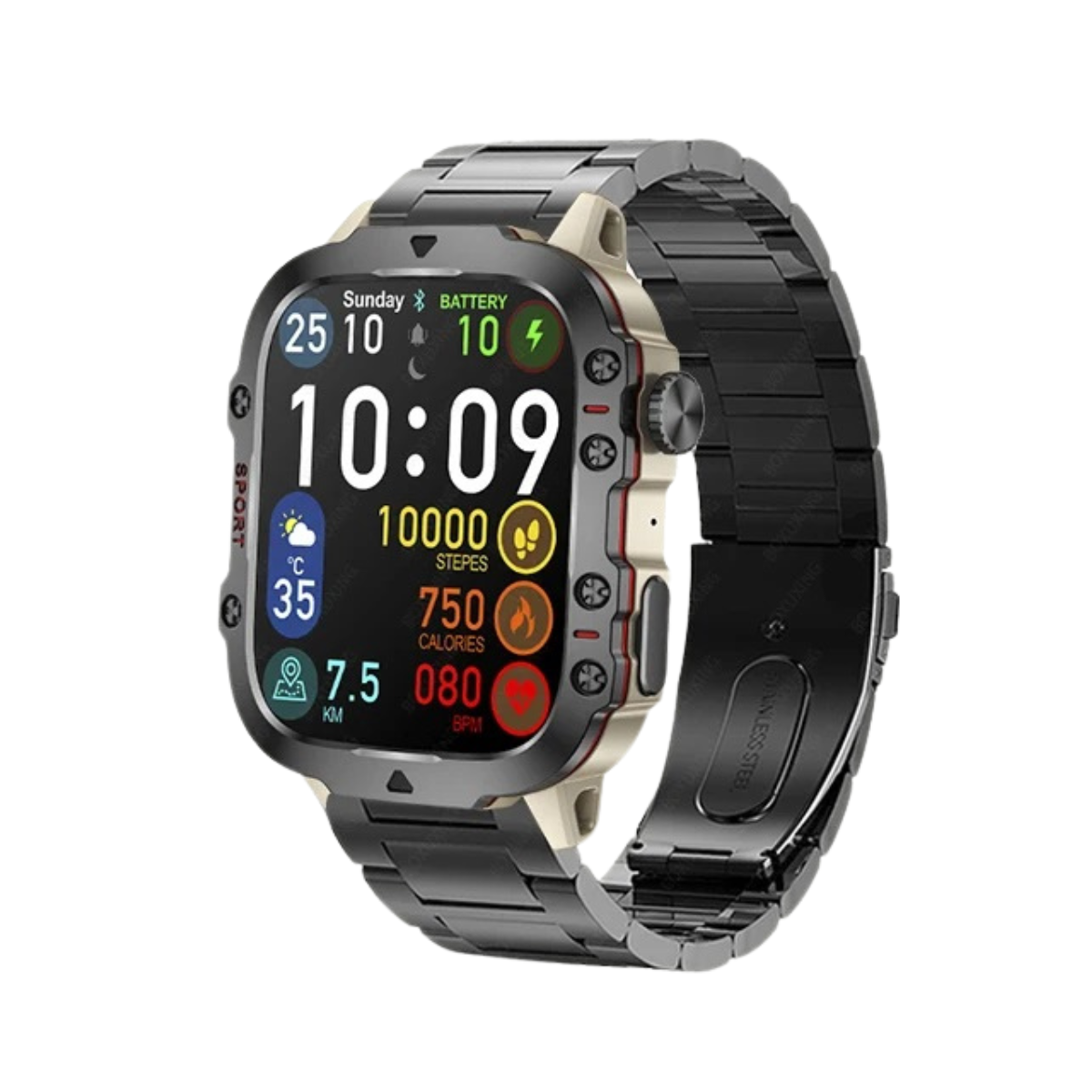Men’s Rugged Outdoor GPS Smartwatch | Waterproof, Bluetooth Calling & Ideal for Hiking, Fitness Tracking & Outdoor Adventures