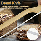 Bread Knife | Ergonomic Wooden Handle & Razor-Sharp Stainless Steel Blade for Sourdough, Bagels & Baguettes