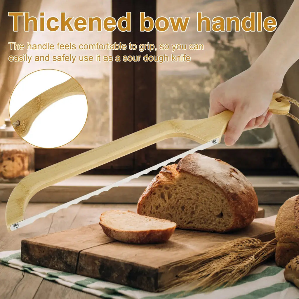 Bread Knife | Ergonomic Wooden Handle & Razor-Sharp Stainless Steel Blade for Sourdough, Bagels & Baguettes