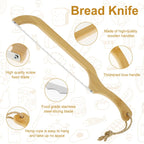 Bread Knife | Ergonomic Wooden Handle & Razor-Sharp Stainless Steel Blade for Sourdough, Bagels & Baguettes