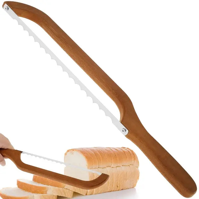 Bread Knife | Ergonomic Wooden Handle & Razor-Sharp Stainless Steel Blade for Sourdough, Bagels & Baguettes