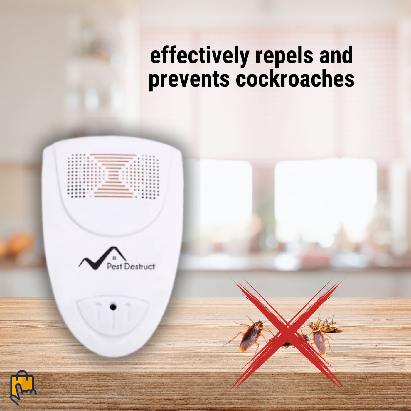 Ultrasonic Cockroach Repeller | Safe, Chemical-Free Pest Control for Homes Up to 800 sq. ft.