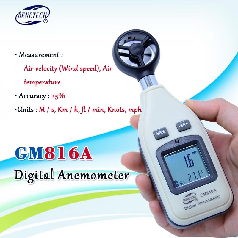 Wind Speed Meter with LCD Backlight Display Handheld Windmeter