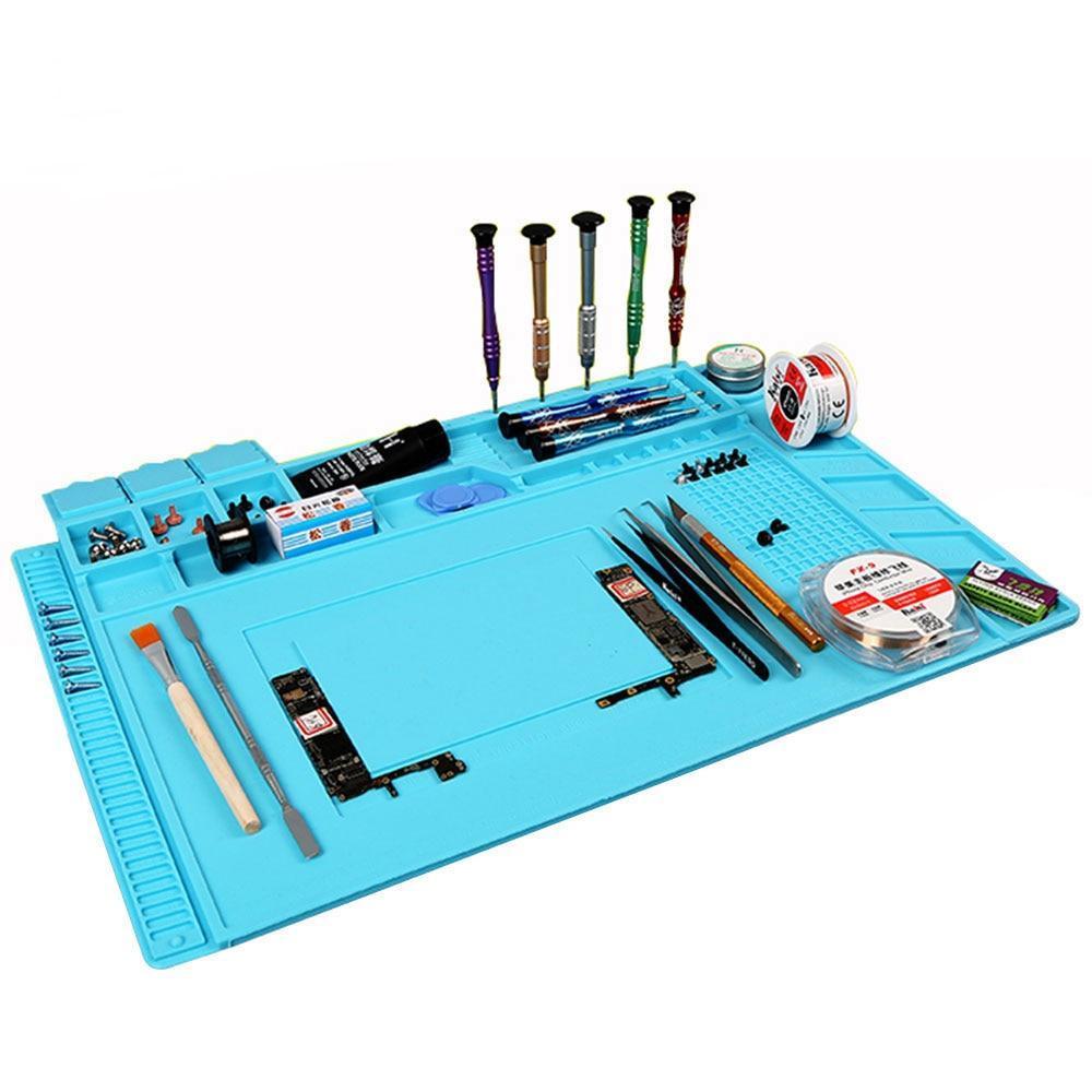 Heat Resistant Soldering Station Working Mat with Compartments