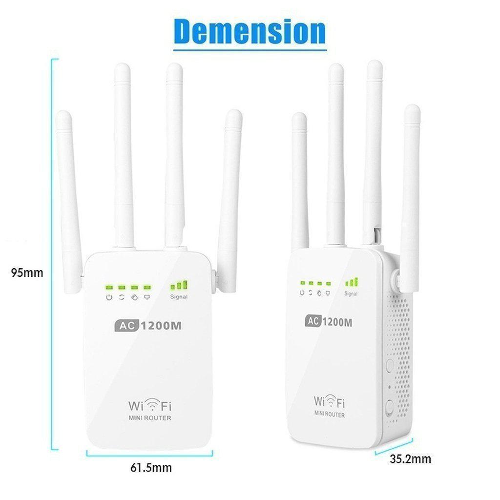 1200Mbps Dual Band 2.4/5G Wireless Range Extender WiFi - Balma Home