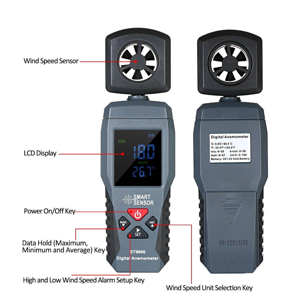 Digital LCD Portable Wind Speed Measuring - Air Velocity Meter