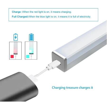 Motion Sensor LED Wardrobe Light Rechargeable Sensitive White Light