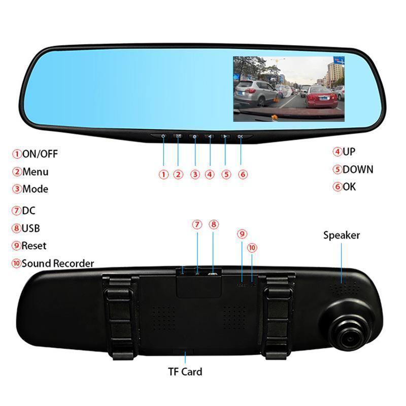 Dual Lens Dash Cam Vehicle Front Rear HD 1080P Video Recorder - Balma Home