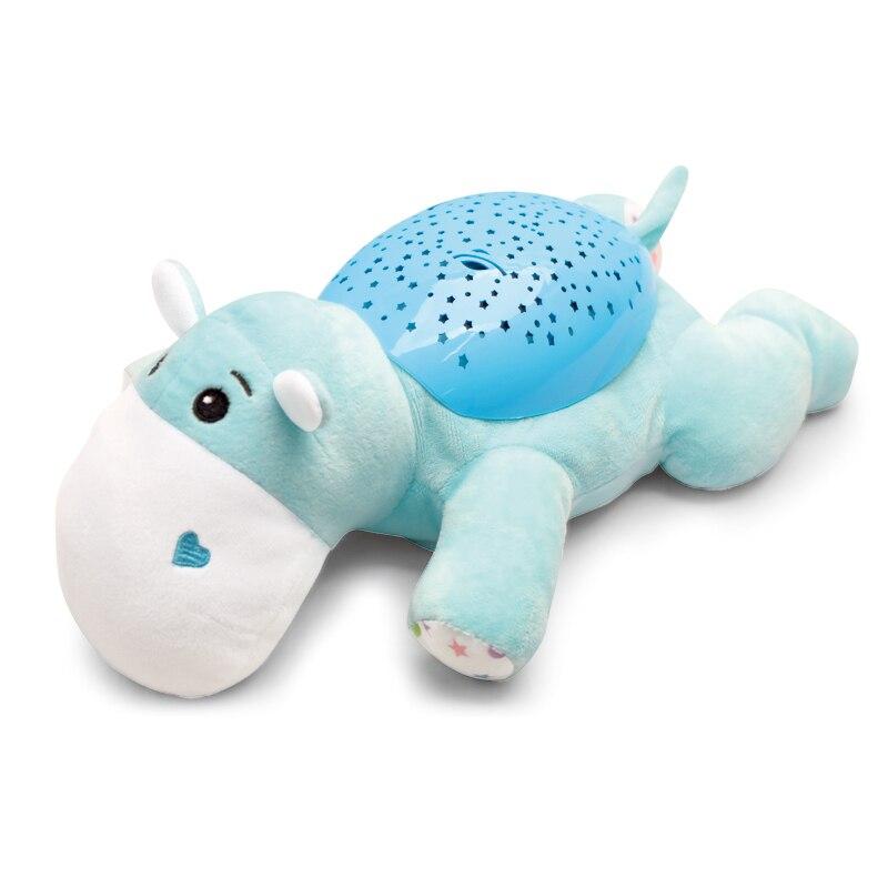 Baby Sleep LED Lighting Stuffed Animal Led Night Lamp Plush Toys With Music & Stars Projector Light