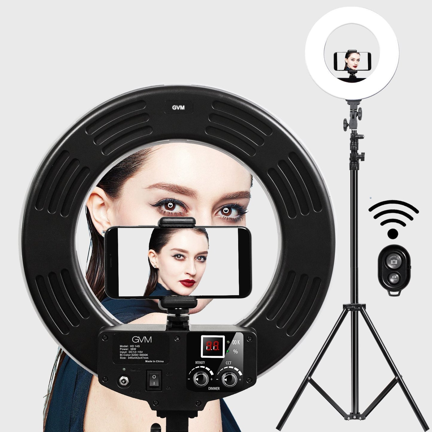 Ring Light GVM Ultra Slim-18 inch LED with Light Stand 3200K -5600K Lighting Kit