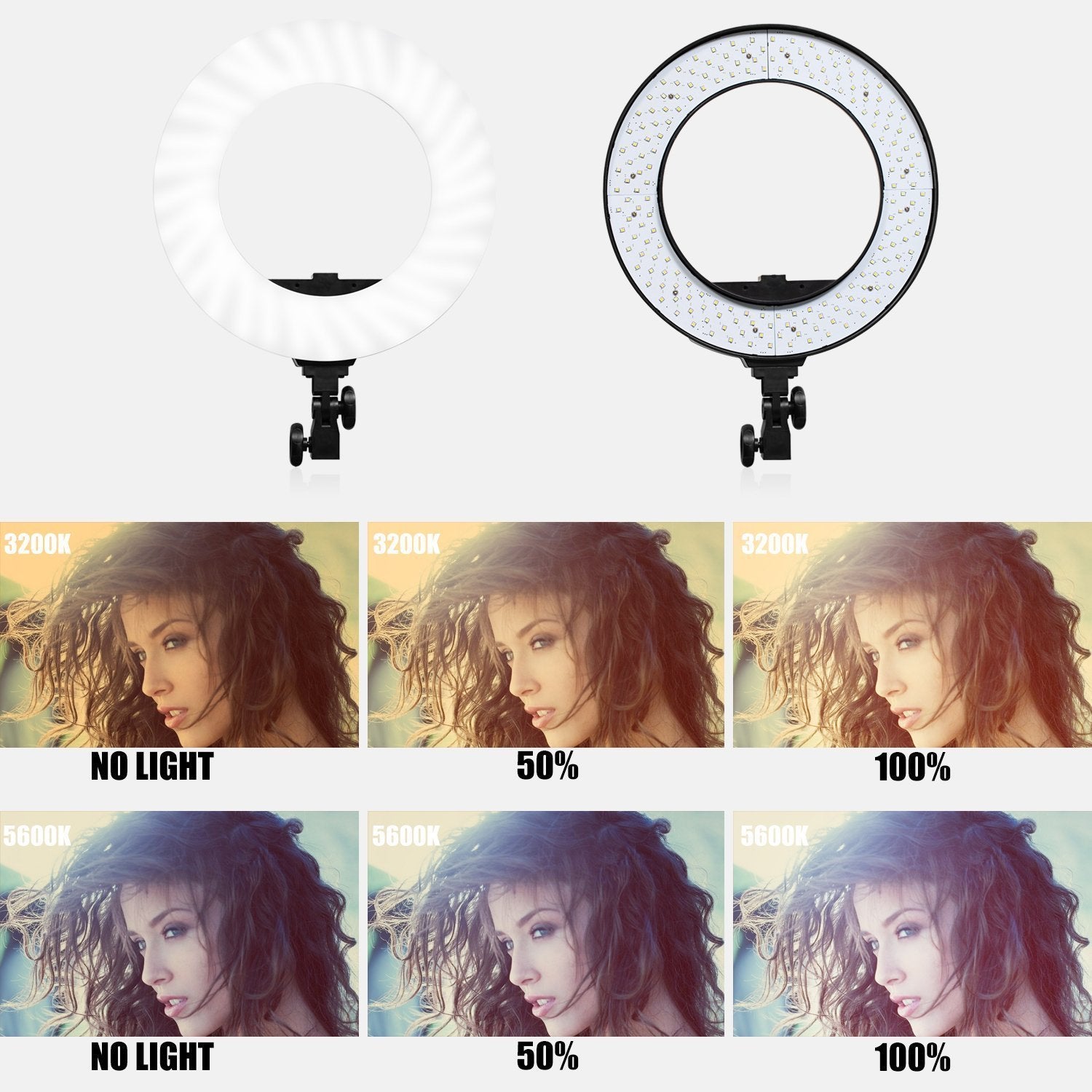 Ring Light GVM Ultra Slim-18 inch LED with Light Stand 3200K -5600K Lighting Kit