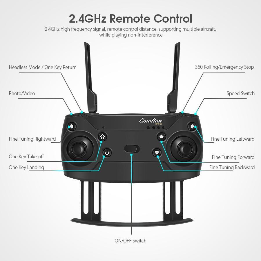 Skyhawk HD Foldable Air Selfie Drone - 2MP & 2 Battery Version