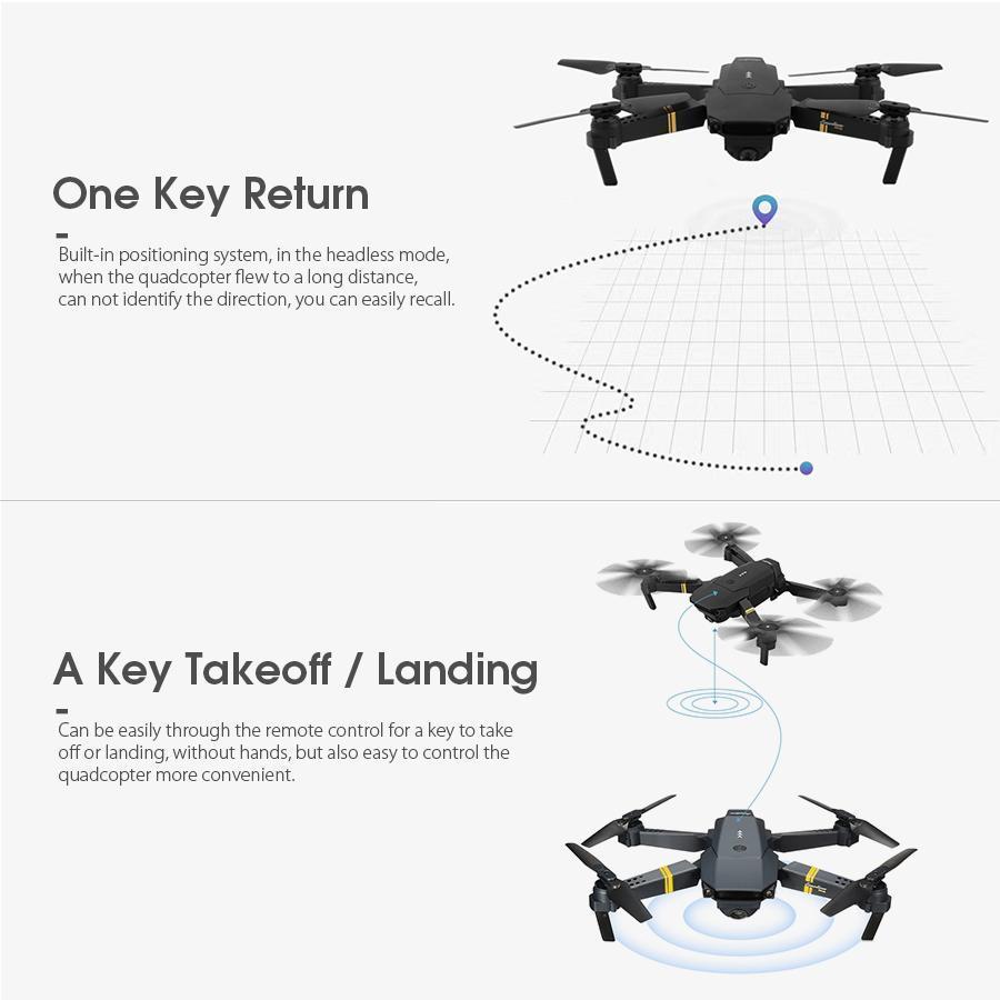 Skyhawk HD Foldable Air Selfie Drone - 2MP & 2 Battery Version