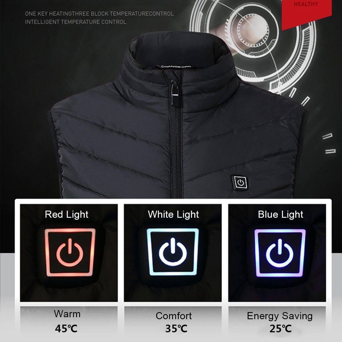 USB Heated Unisex Outdoor Vest Jacket