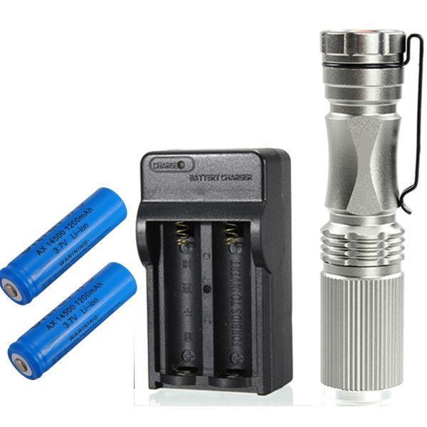 Zoomable LED Flashlight+Battery+Charger