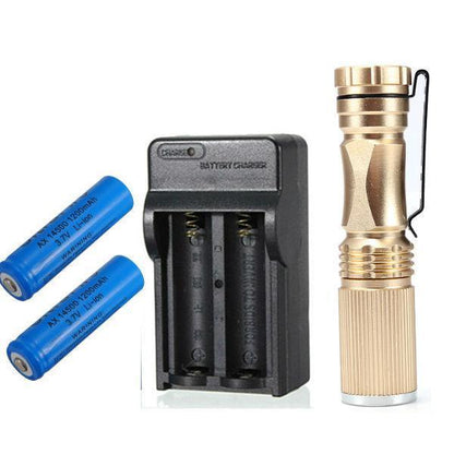 Zoomable LED Flashlight+Battery+Charger