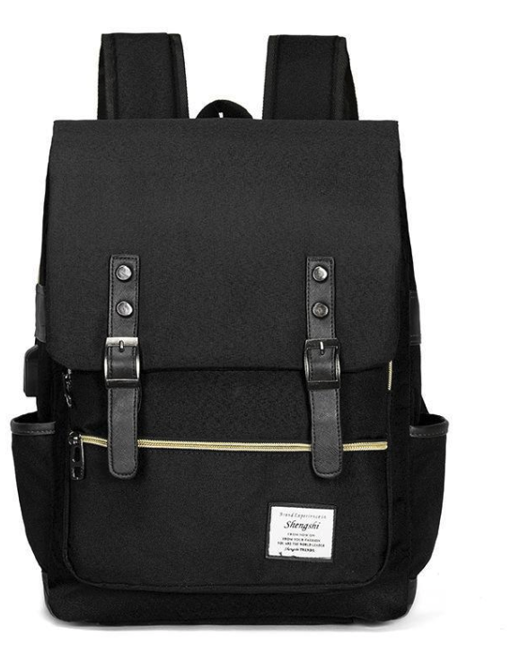 Vintage Laptop Backpack College School Bag with USB Port