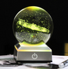 Image of 3D Laser Crystal Ball Solar System Model with Touch Switch LED Light Base