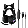 Image of HiFi Kitty Gaming Headset Stereo Bass With Microphone For PC PS4 Gaming Headset Cat Ears RGB Helmet