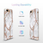 White Marble Rose Gold Chrome iPhone Case