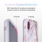 White Marble Rose Gold Chrome iPhone Case