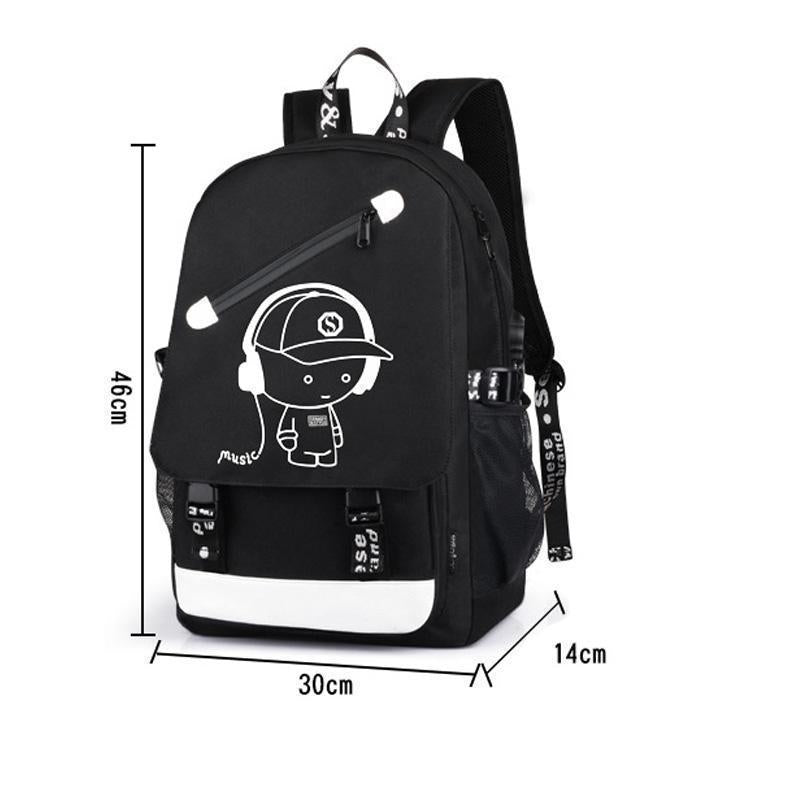 Boys School Charging Backpack Student Luminous Animation Usb Charge Changeover Joint - Balma Home