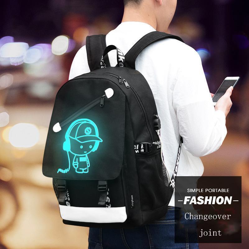 Boys School Charging Backpack Student Luminous Animation Usb Charge Changeover Joint - Balma Home