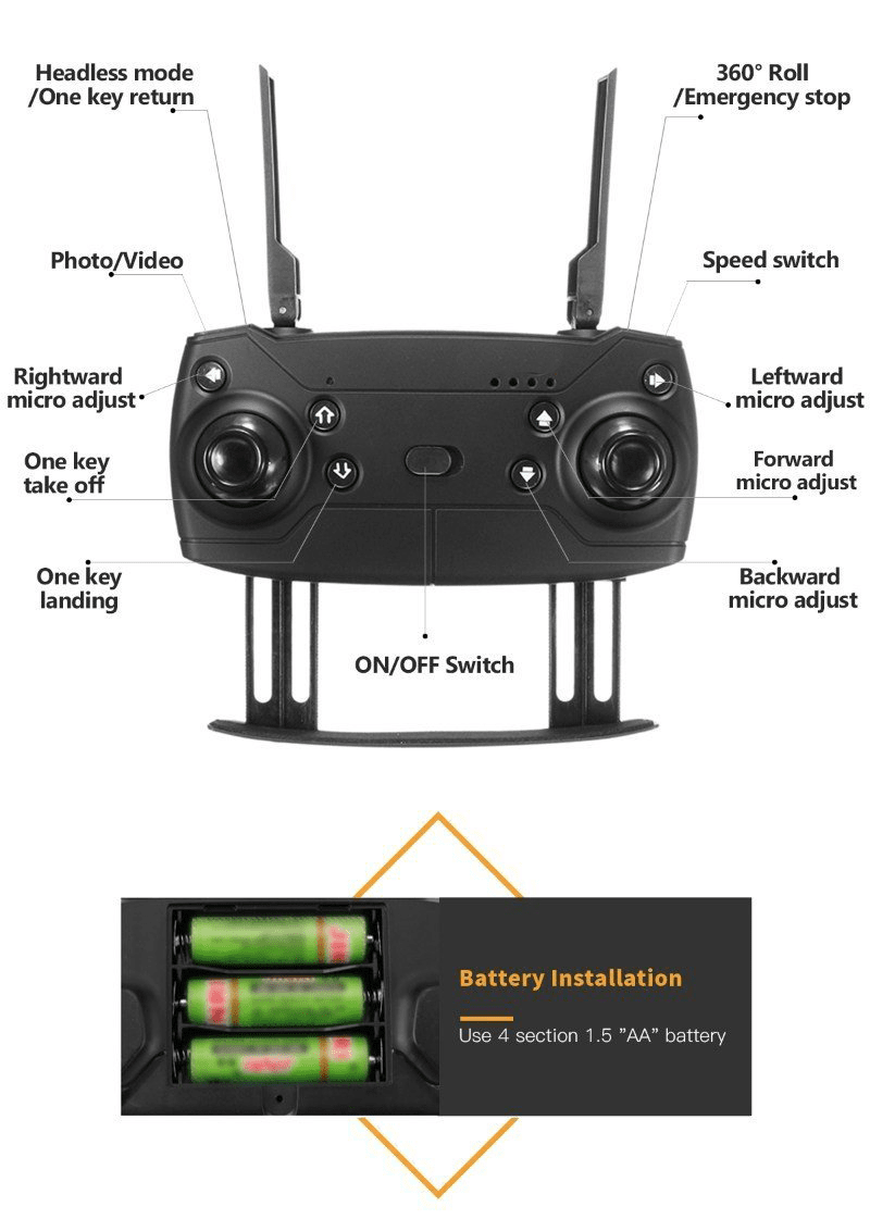 SkyEagle Foldable Drone Quadcopter