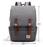 Vintage Laptop Backpack College School Bag with USB Port