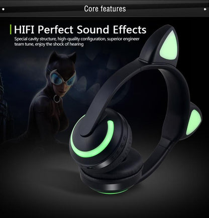 Cat Glowing Bluetooth Headphones - Balma Home