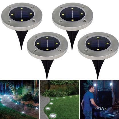 Waterproof Solar Powered LED Disk Lights