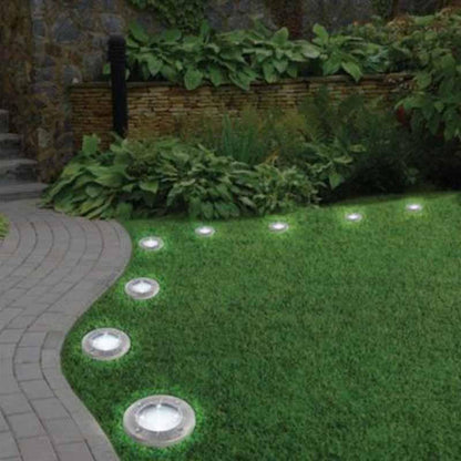 Waterproof Solar Powered LED Disk Lights