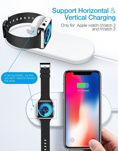 2 in 1 Wireless Charging Pad for Smartphone & iWatch - Balma Home