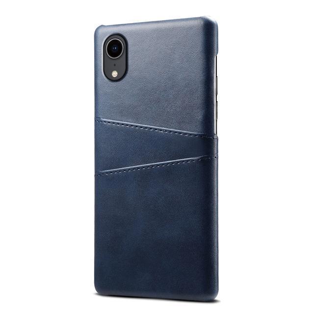 Retro iPhone Xs Max/Xs/X/Xr Calf Grain Leather Slim Case