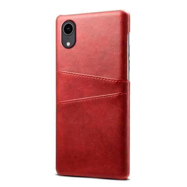 Retro iPhone Xs Max/Xs/X/Xr Calf Grain Leather Slim Case